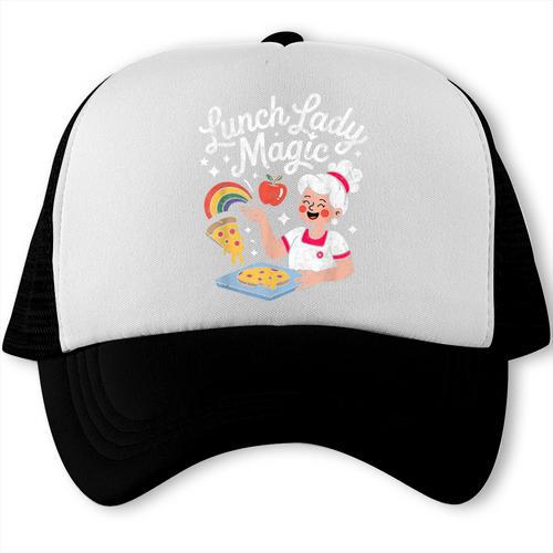 Lunch Lady Magic Cafeteria Worker Back To School Women Girls Trucker Cap - Savourry