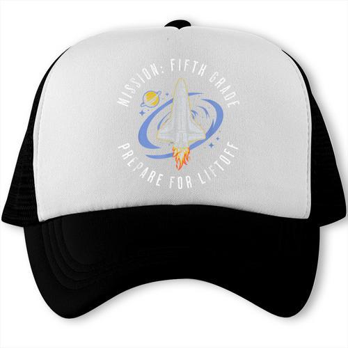 Mission Fifth Grade Space Rocket Back To School VI Trucker Cap - Savourry