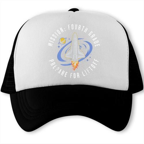 Mission Fourth Grade Space Rocket Back To School VI Trucker Cap - Savourry