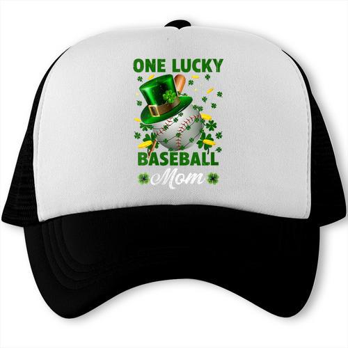 One Lucky Baseball Mom St Patricks Day One Lucky Mom Women Trucker Cap - Sportilla