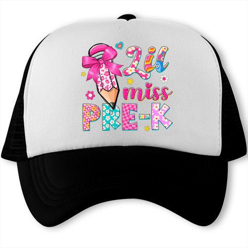 Pencil Bow Lil Miss Pre-K Pre-K Back To School Trucker Cap - Savourry