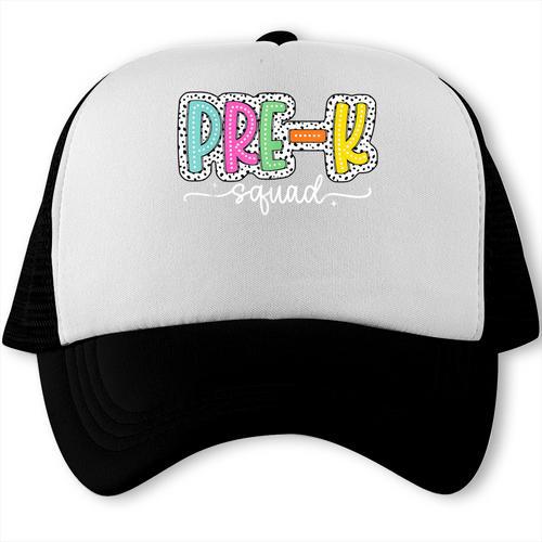 Pre-k Squad Back To School Dalmatian Dots Trucker Cap - Savourry