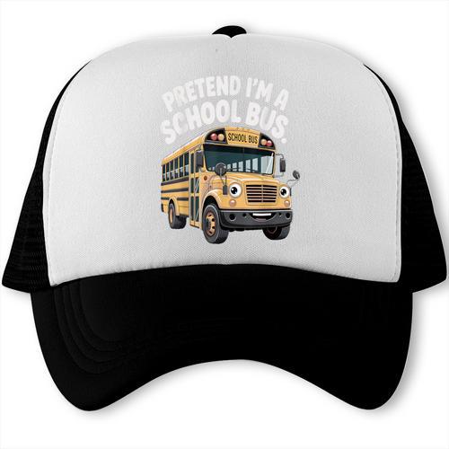Pretend I'm A School Bus Back To School Bus Lover Trucker Cap - Savourry