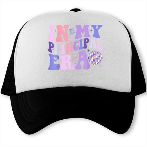 In My Principal Era Groovy School Headmaster Back To School Trucker Cap - Savourry
