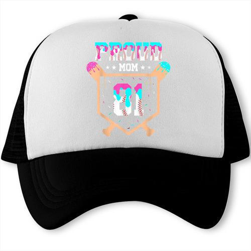 Proud Mom Baseball Player Number 81 Ice Cream Drip Trucker Cap - Sportilla