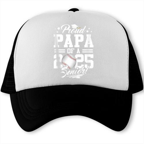 Proud Papa Of A 2025 Senior Graduate Baseball Dad Trucker Cap - Sportilla