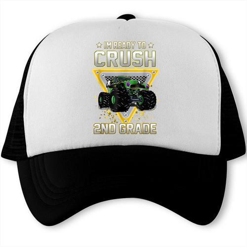 Ready To Crush 2nd Grade Monster Truck Boy Back To School Trucker Cap - Savourry