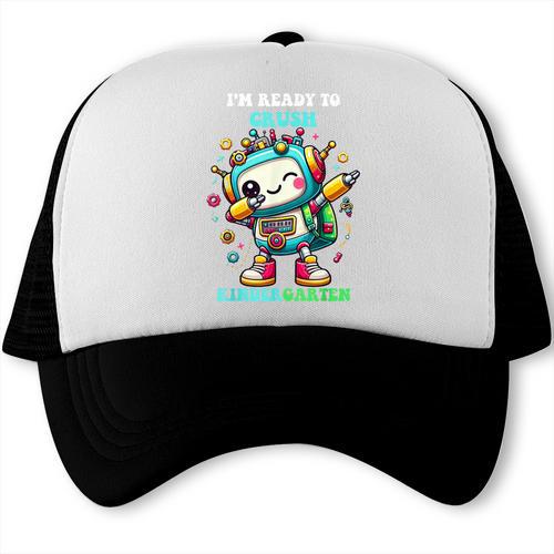 Ready To Crush Kindergarten Cute Robot Back To School Trucker Cap - Savourry