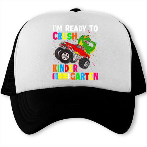 Ready To Crush Kindergarten T-Rex Back To School Boys Trucker Cap - Savourry