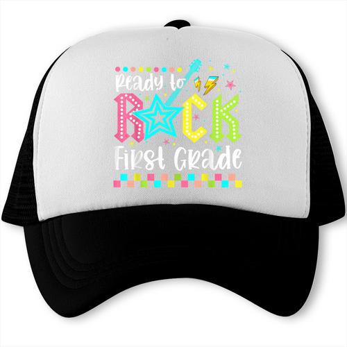 Ready To Rock First Grade Back To School 1st Grade Boys Kids Trucker Cap - Savourry