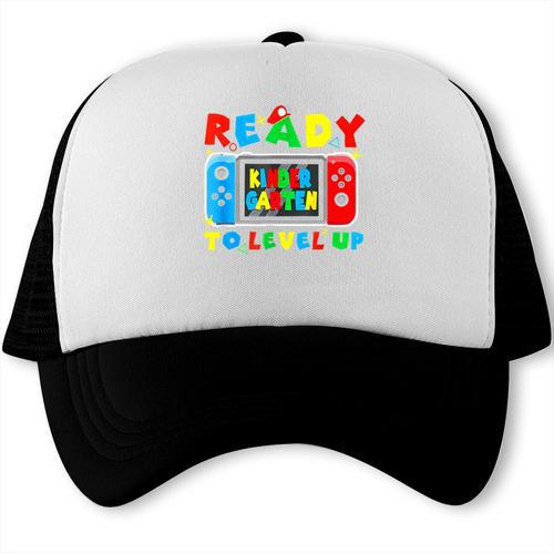 Retro Back To School Kindergarten Ready To Level Up Gamer Trucker Cap - Savourry