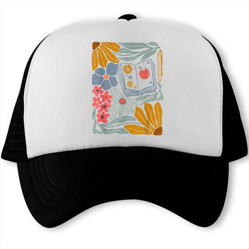 Retro Boho Flower Floral Back To School First Day Of School Trucker Cap - Savourry