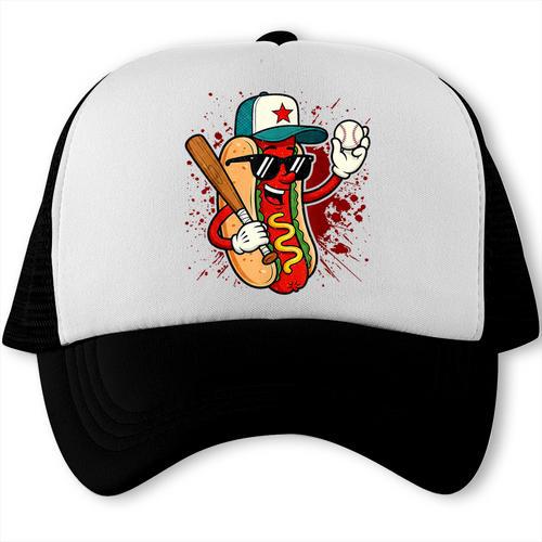 Retro Vintage Baseball Hot Dogs Trucker Cap - Sportilla