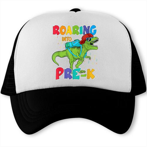 Roaring Into Pre-K Preschool Dinosaur Back To School Trucker Cap - Savourry