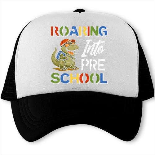 Roaring Into Preschool First Day Back To School Students Trucker Cap - Savourry