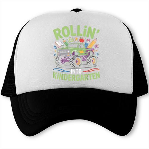 Rollin Into Kindergarten Monster Truck Back To School Trucker Cap - Savourry