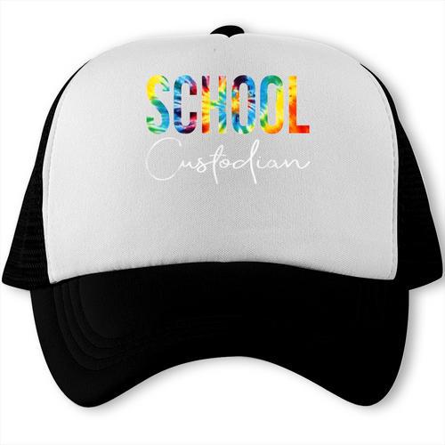 School Custodian Tie Dye Back To School For Women For Work Trucker Cap - Savourry