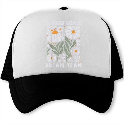 Second Grade Dream Team Back To School Boho Flower 2nd Grade Trucker Cap - Savourry