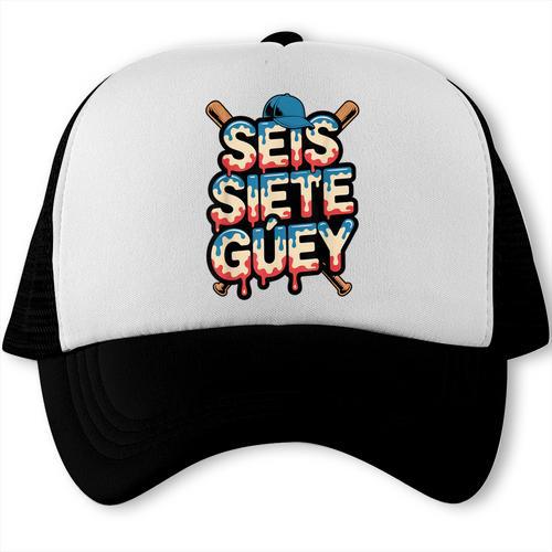 SEIS Siete Guey Baseball Drip Mexico Spanish 67 Slang Boys Trucker Cap - Sportilla