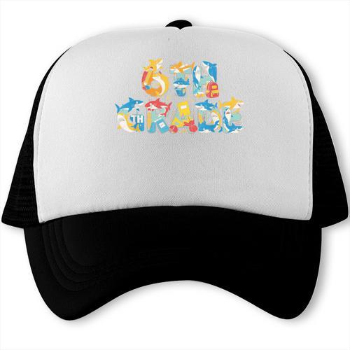 Shark Sixth Grade Back To School Kids Boys Girls Trucker Cap - Savourry