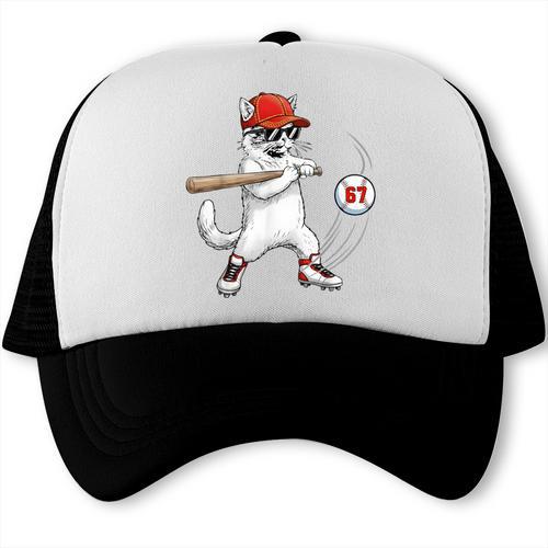 Six Seven 67 Baseball Cat Birthday Men Kids Boys Trucker Cap - Sportilla