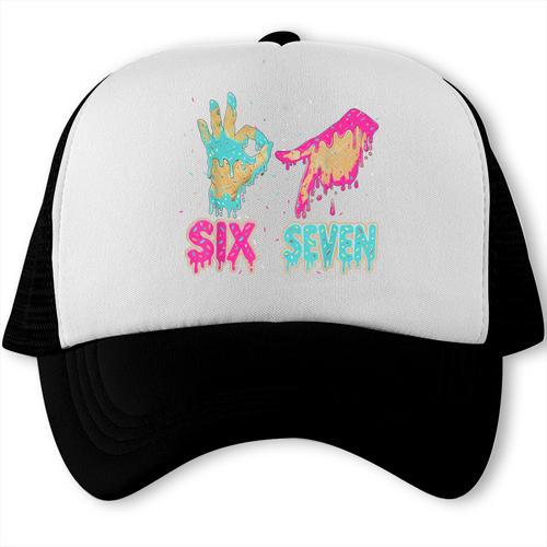 Six Seven 67 Meme Ice Cream Drip Baseball For Boy Kids Trucker Cap - Sportilla