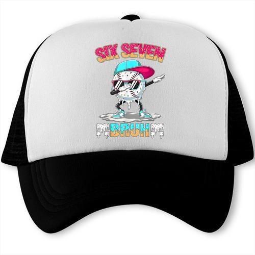 Six Seven 67 Meme Ice Cream Drip Baseball Dabbing Boy Kids Trucker Cap - Sportilla