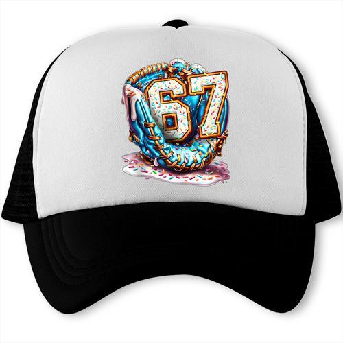 Six Seven Baseball Lifestyle 67 Meme Gen Alpha Slang Trucker Cap - Sportilla