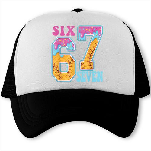 Six Seven Drip Baseball Player Number 67 Or 67th Birthday Trucker Cap - Sportilla