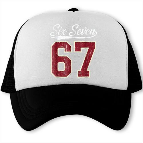 Six Seven Meme Boys Girls Kids 67 Baseball Jersey Trucker Cap - Sportilla