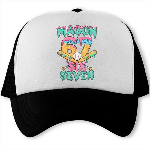 Six Seven Meme Mason Ice Cream Drip Baseball Number 67 Trucker Cap - Sportilla