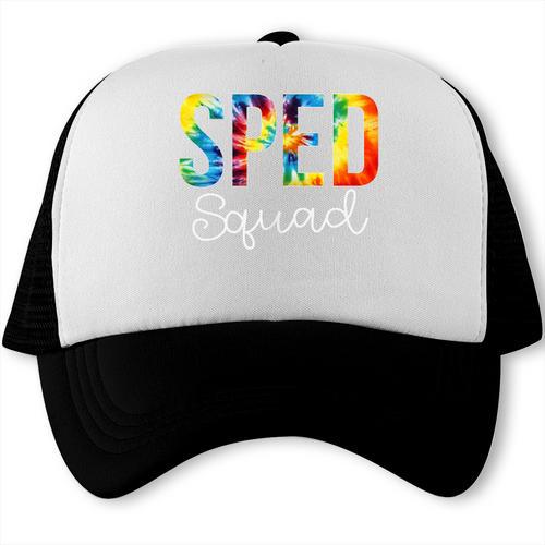 Sped Squad For Work Tie Dye Back To School Appreciation Day Trucker Cap - Savourry