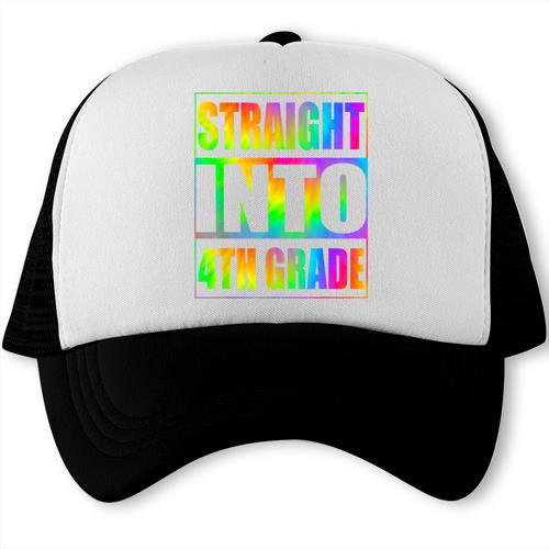 Straight Into 4th Grade Fourth Grade Back To School Trucker Cap - Savourry