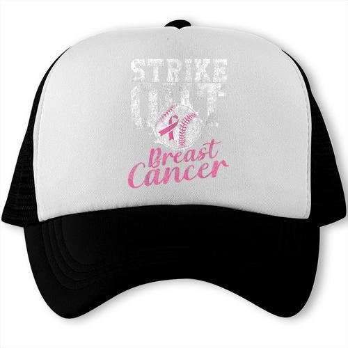 Strike Out Breast Cancer Baseball Warrior Trucker Cap - Sportilla