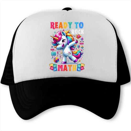 Student Back To School Math Squad Kids Girls Smarter Unicorn Trucker Cap - Savourry