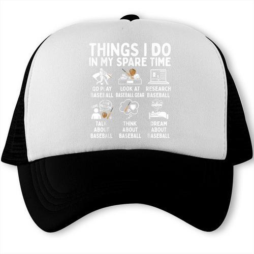 Things I Do In My Spare Time Baseball Lover Trucker Cap - Sportilla