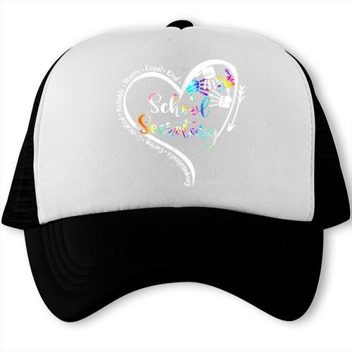 Tie Dye Heart School Secretary Life Tee Cute Back To School Trucker Cap - Savourry