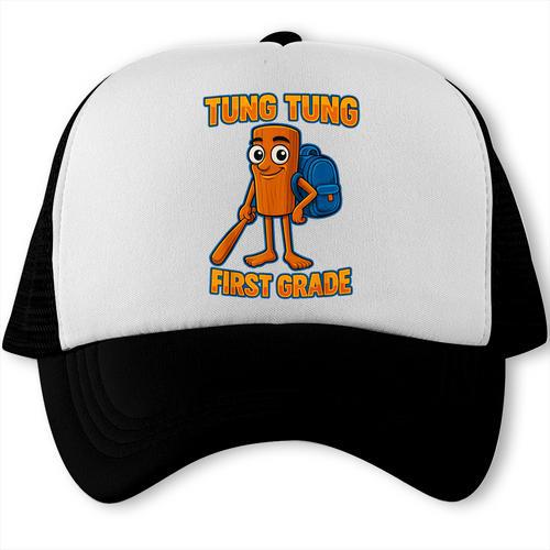 Tung Tung Sahur First Grade Italian Brainrot Back To School Trucker Cap - Savourry