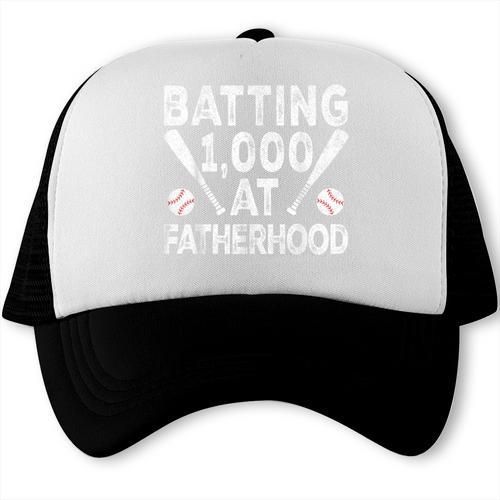 Vintage Baseball Dad Batting 1000 At Fatherhood Trucker Cap - Sportilla
