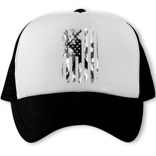 Vintage Baseball US Camouflage Flag Tee Baseball Dad Player Trucker Cap - Sportilla