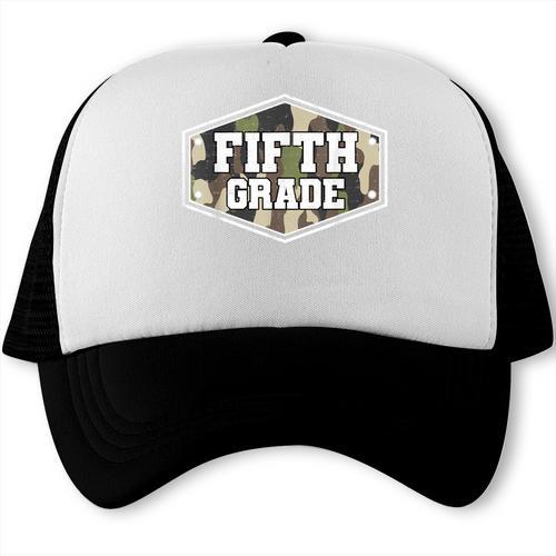 Vintage Fifth Grade Old Camo Back To School Boys 5th Grade Trucker Cap - Savourry