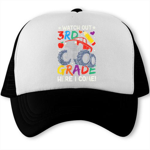Watch Out 3rd Grade Here I Come Monster Truck Back To School Trucker Cap - Savourry