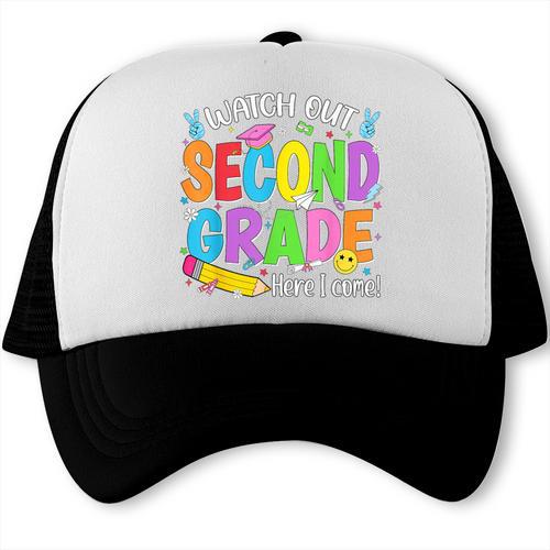 Watch Out Second Grade Here I Come Back To School 2nd Grade Trucker Cap - Savourry