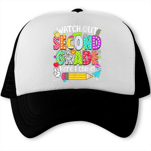 Watch Out Second Grade Here I Come Back To School Boys Girls Trucker Cap - Savourry