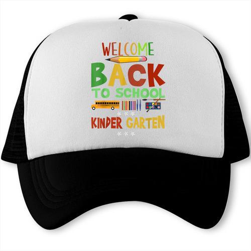 Welcome Back To School Kinder Garten First Day Of School Kid Trucker Cap - Savourry