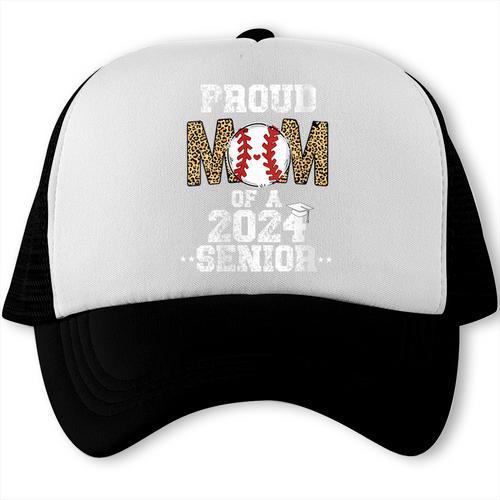 Womens Proud Mom Of a 2024 Senior Class Of 2024 Baseball Mom Trucker Cap - Sportilla