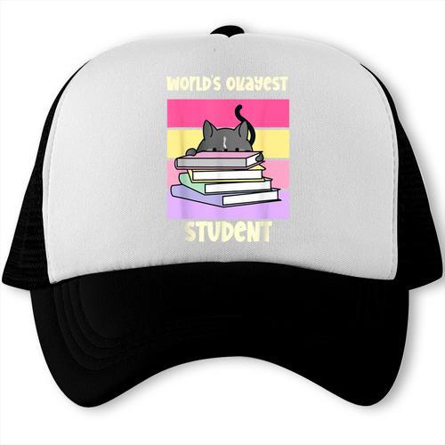 World's Okayest Student Fun Back To School & New Term Trucker Cap - Savourry