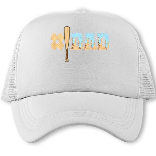 1 Dad Baseball Ice Cream Drip Fathers Day Baseball Daddy Premium Trucker Cap - Sportilla