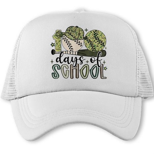 100 Days Of School Baseball Camo Cap Kids Boys 100th Day Trucker Cap - Sportilla