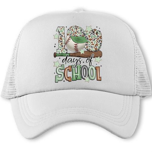 100 Days Of School Baseball Camo Men Boy Kid Trucker Cap - Sportilla
